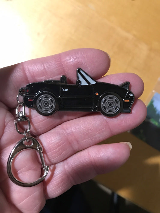 NA Mazda Miata Keychain BLACK MX5 Top Down Lights Up