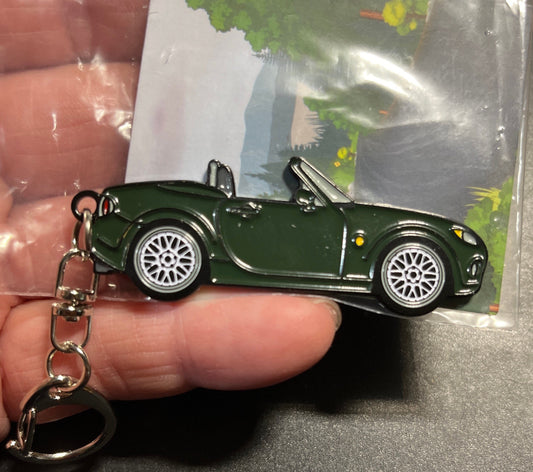 NC BRG Miata #MX5 British Racing Green Enamel on Metal #Keychains #Carpins