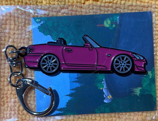 Honda S2000 Keychains PINK enamel on Metal -  8 colors available