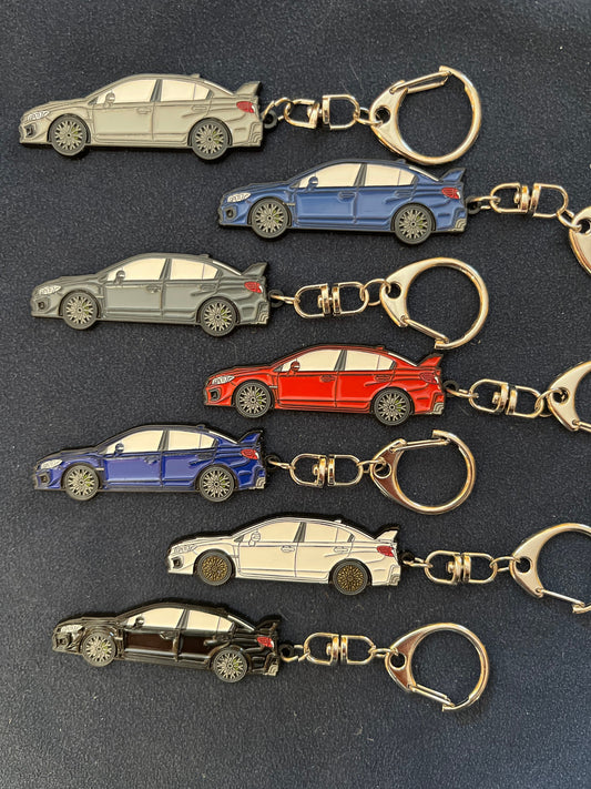 Enamel on Metal Keychains 2015+ sedan FOR Subaru WRX Sti available in 7 colors