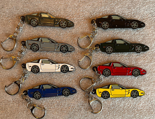 Corvette C5 Coupe Keychains 8 colors available enamel on metal