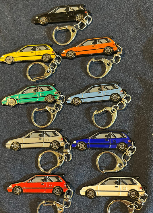 Honda Civic EF Hatchback Keychain - enamel on Metal -9 colors available